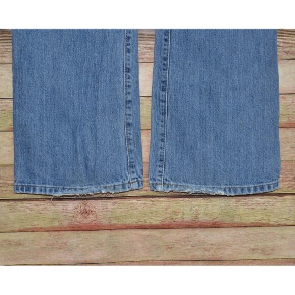 Southern Stitch Ladies Straight Leg Embroidered Denim Blue Jeans Size 33 33R - Picture 11 of 12